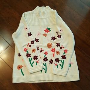 Talbots floral sweater
